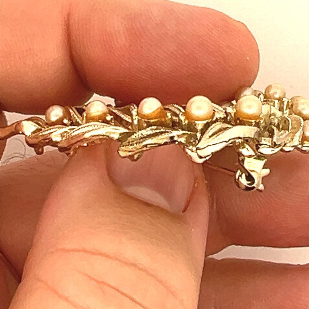 & Other Stories Lisner faux pearl Skeletal Leaf Brooch Size ONE SIZE - 5 Thumbnail