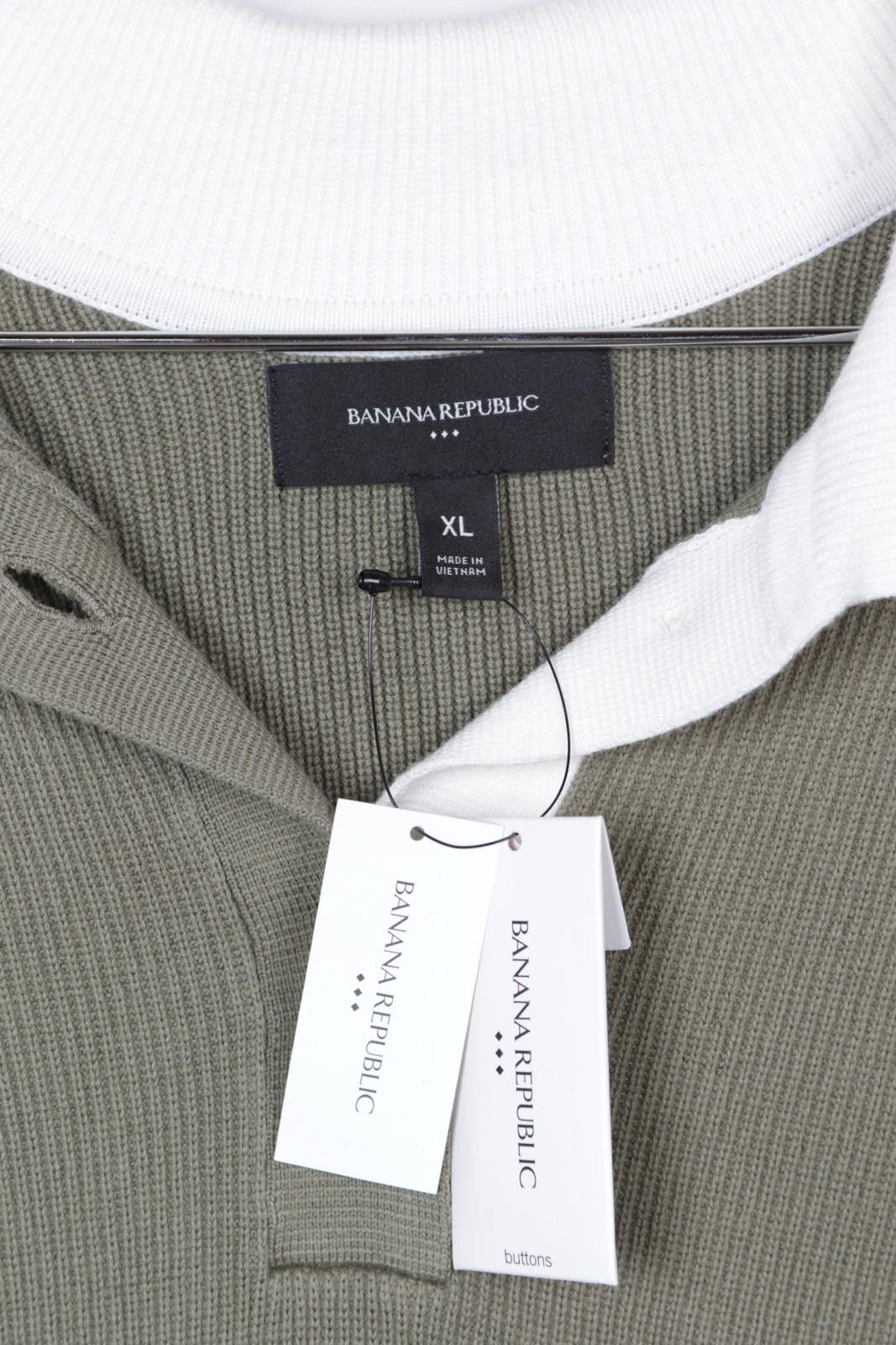Banana Republic 2010's Banana Republic Ribbed Short Sleeve Polo Size XL / US 12-14 / IT 48-50 - 3 Thumbnail