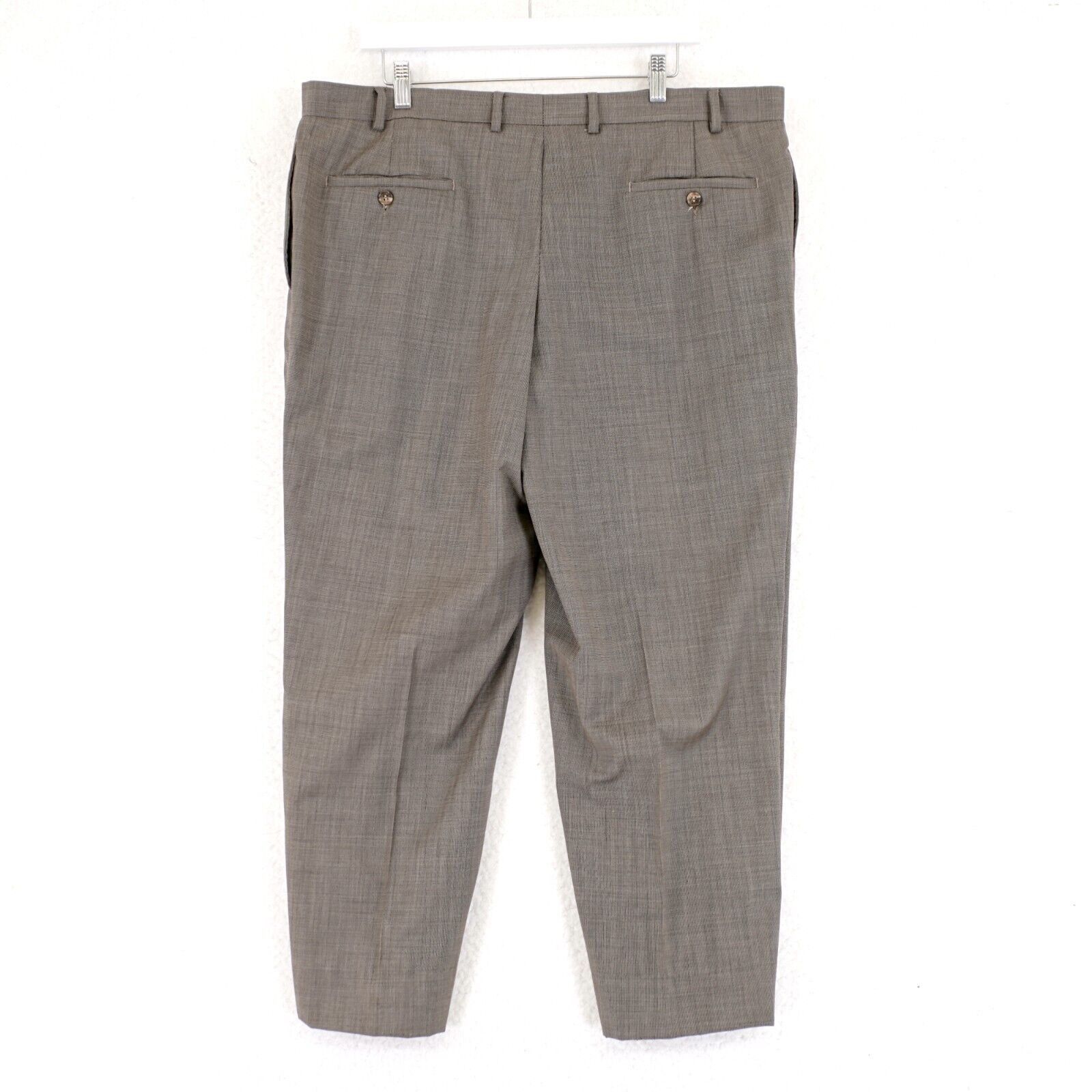 Joseph Abboud Joe Joseph Abboud Brown Wool Nailshead 40/27 Dress Pants Mid Size 40S - 4 Thumbnail