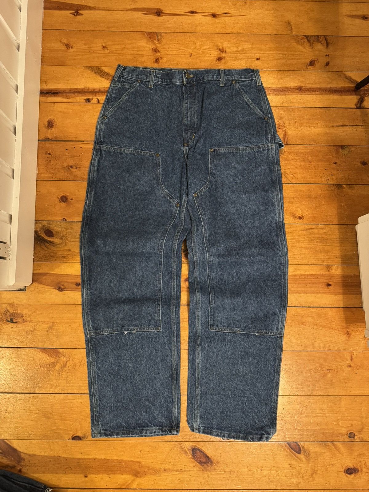 Carhartt Vtg Y2k DSWT B73 DST Carhartt Denim Double Knee Pants. 38x32 Size US 38 / EU 54 - 2 Thumbnail