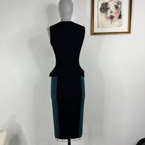 Stella McCartney Stella McCartney Two Tone Peplum Midi Dress Size XS / US 0-2 / IT 36-38 - 9 Thumbnail