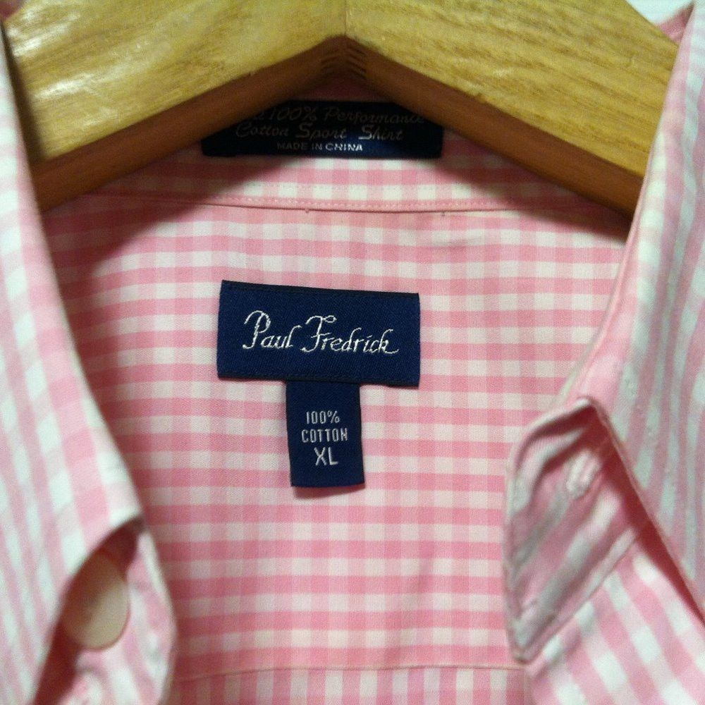 Paul Fredrick PAUL FREDRICK MENS PINK 100%COTTON CASUAL SHIRT SIZE: XL Size US XL / EU 56 / 4 - 4 Thumbnail