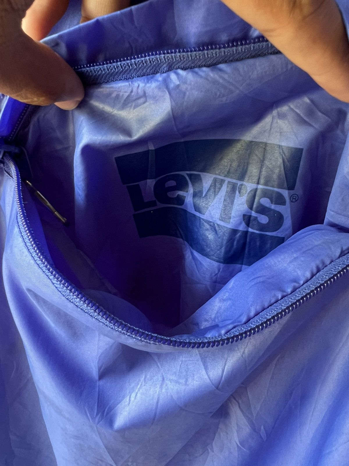 Levi's × Vintage Vtg Levis Blue Bar Packable Anorak Windbreaker Nylon Jacket Size US M / EU 48-50 / 2 - 6 Thumbnail