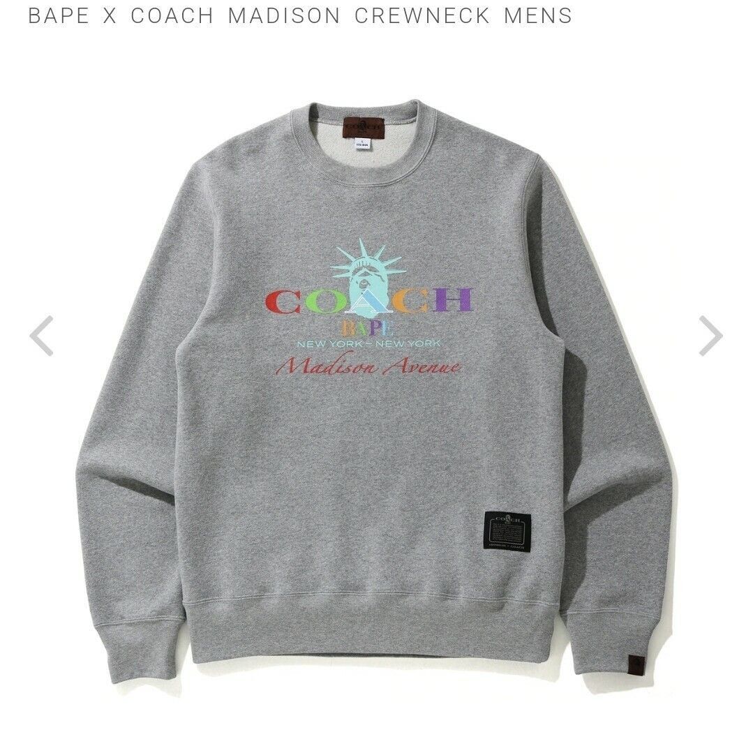 A Bathing Ape x COACH Crossover Rexy Crewneck Ape Head Round