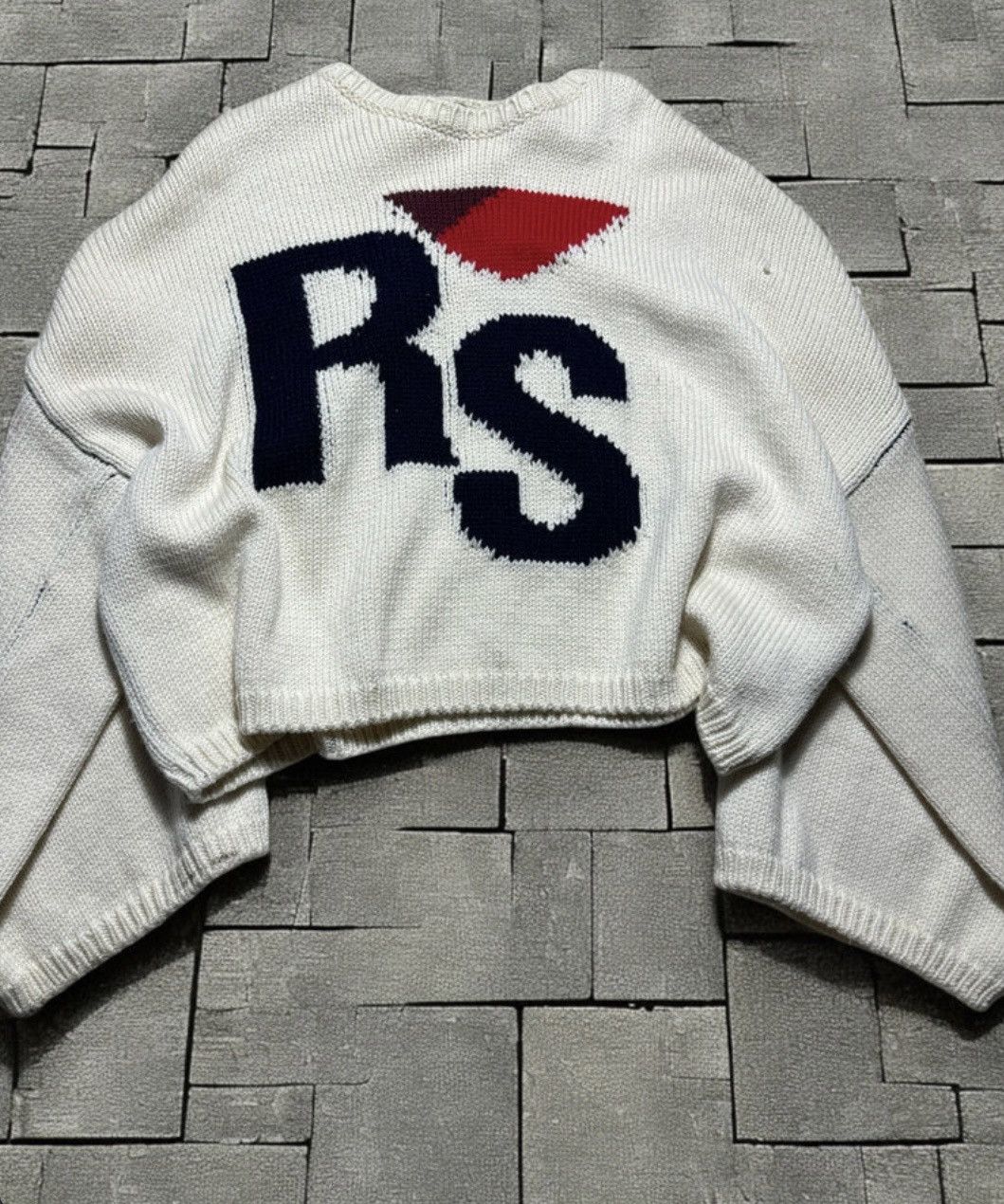 Raf Simons Raf Simons 19aw Portrait Silhouette Sweater Blue Velvet | Grailed