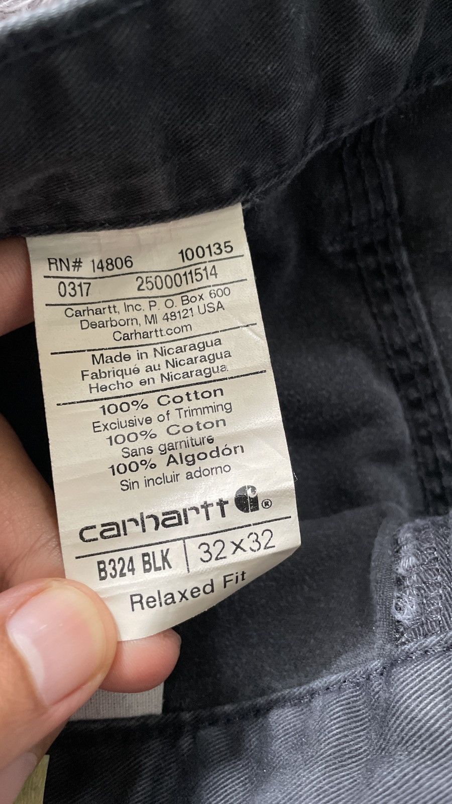 Carhartt Carhartt Carpenter Black B324 BLK Size US 32 / EU 48 - 3 Thumbnail