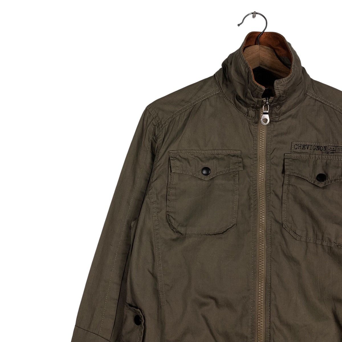 Chevignon 📌Vintage Biker Jacket Chevignon Leather Collar Rare Design Size US M / EU 48-50 / 2 - 8 Thumbnail