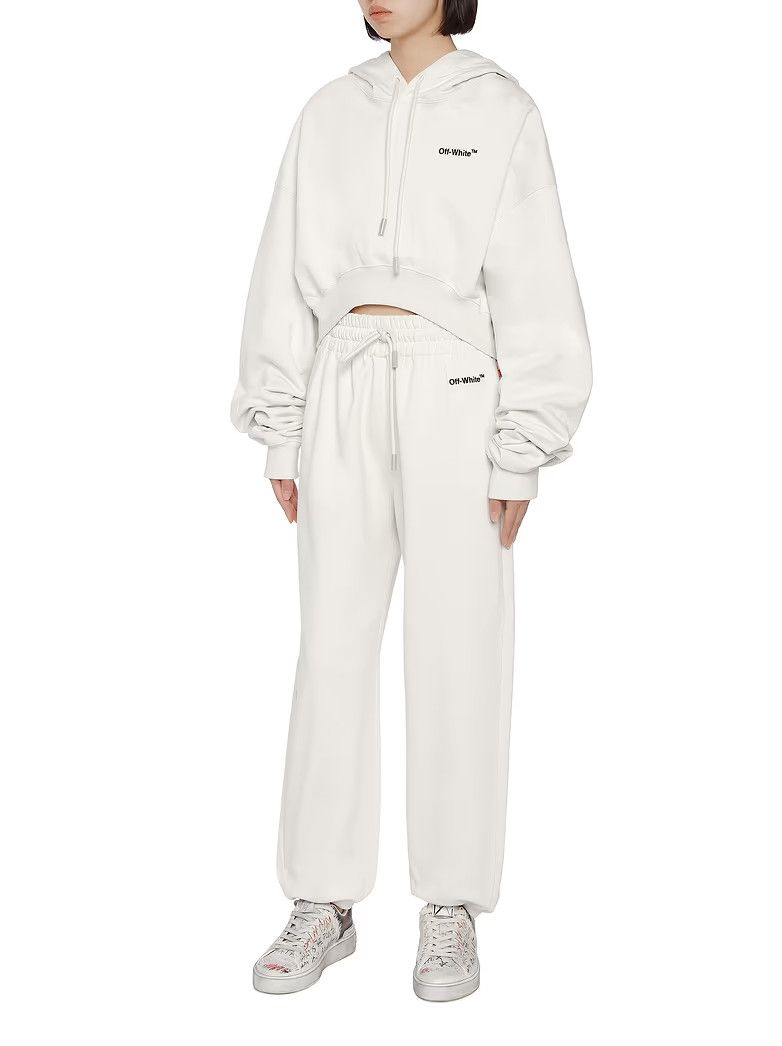 Off-White o1y1225 Logo Hoodie in White Size S / US 4 / IT 40 - 4 Thumbnail