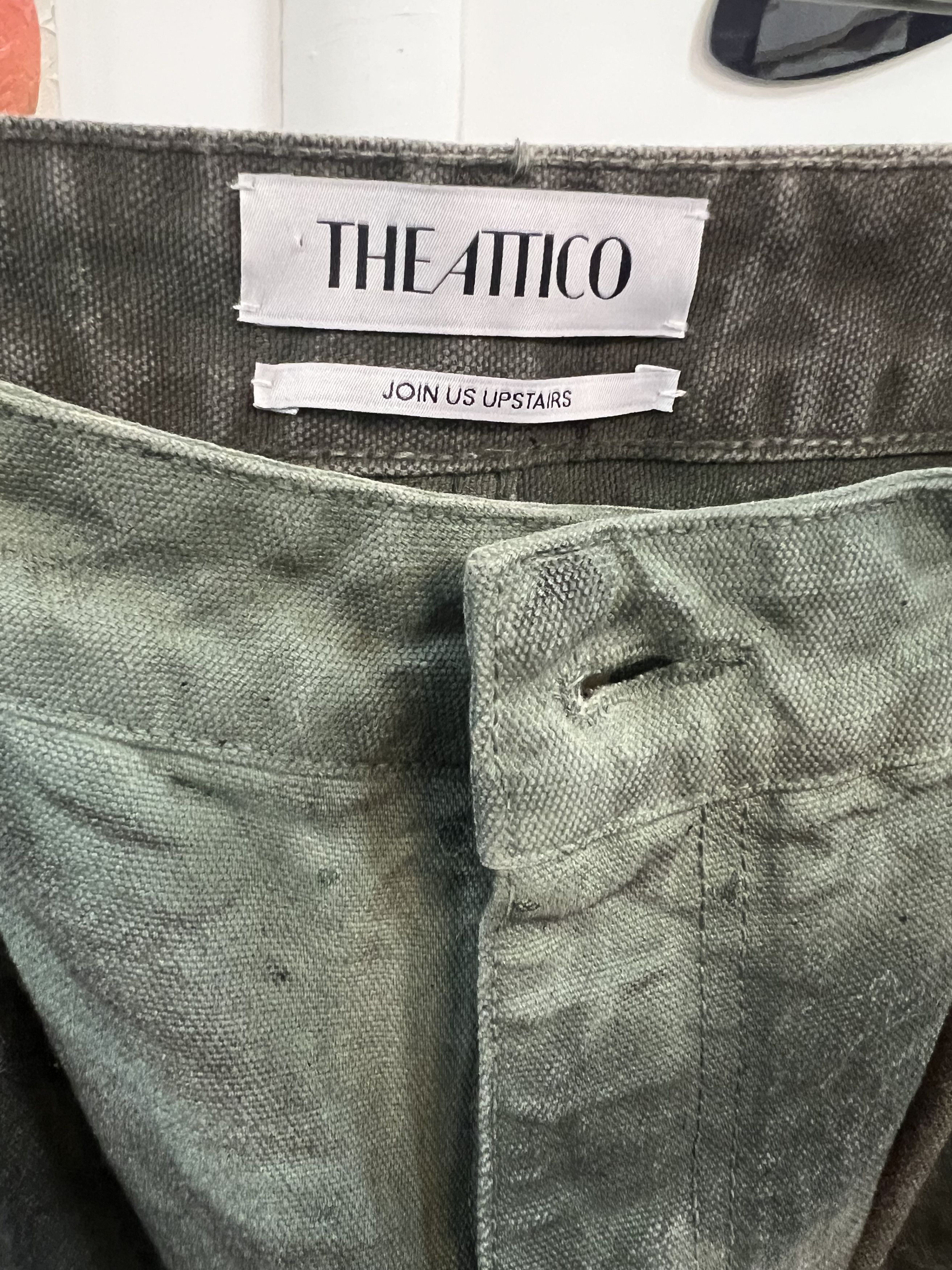 The Attico Stained Green Cargo Pants Size 27" / US 4 / IT 40 - 3 Thumbnail