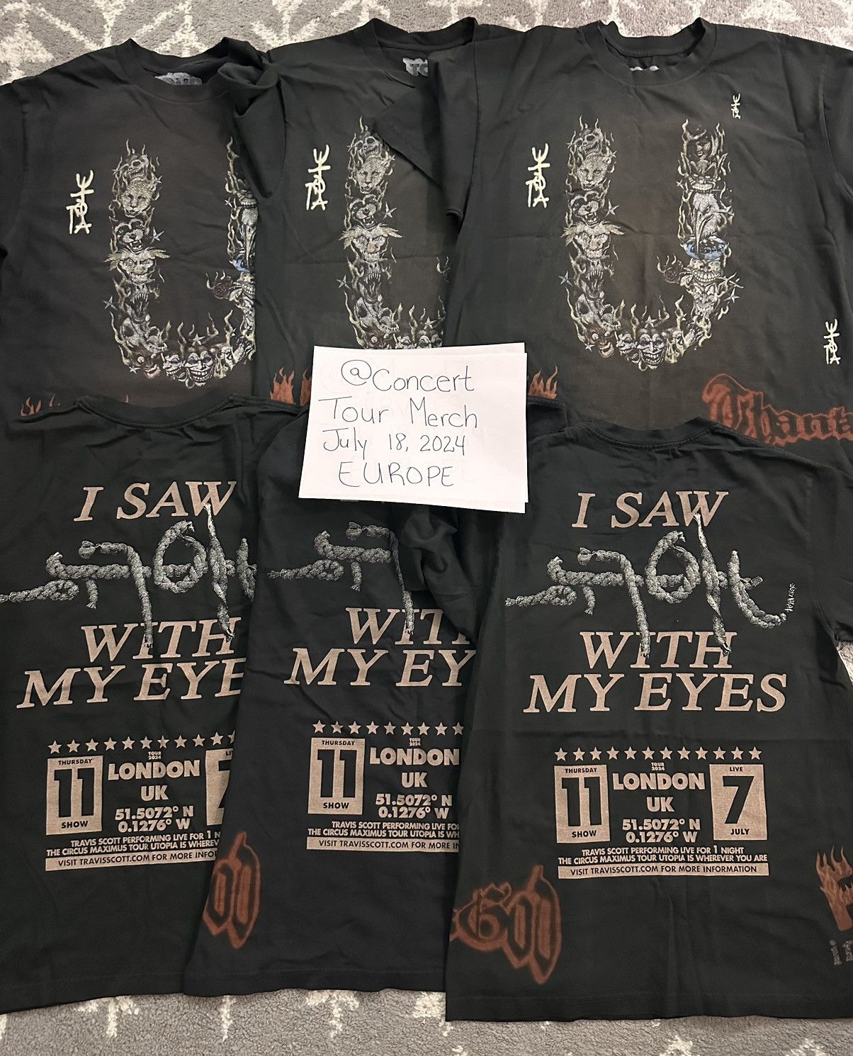 Band Tees European Leg Travis Scott Circus Maximus Utopia Merch Size US M / EU 48-50 / 2 - 4 Thumbnail