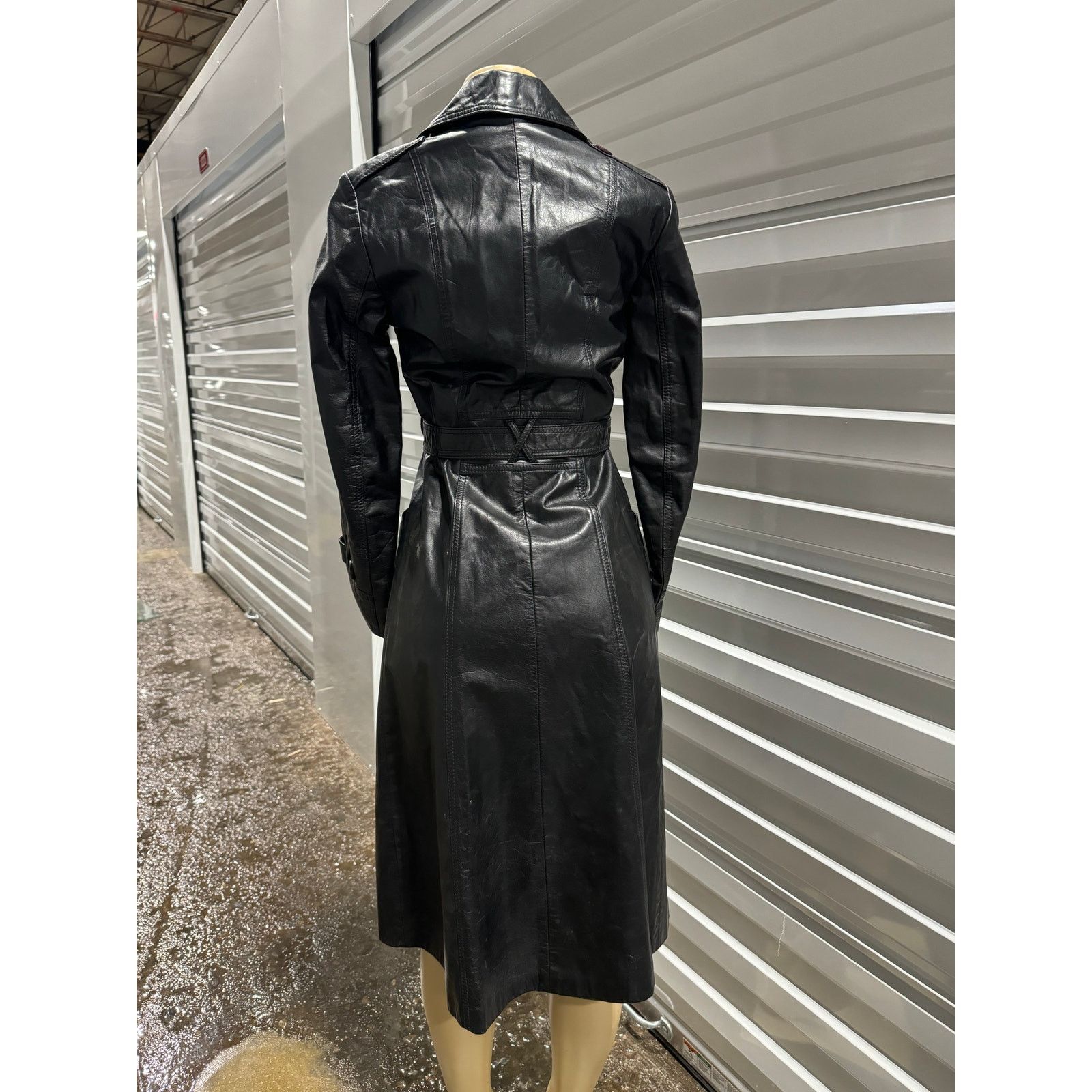 Vintage LEATHER vintage TRENCH COAT Size XS / US 0-2 / IT 36-38 - 11 Thumbnail