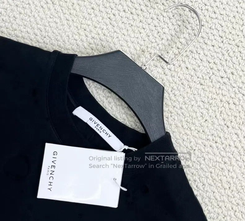 Givenchy Givenchy Black Large Destruction Letter Logo Short Sleeve Size US XXS / EU 40 - 3 Thumbnail