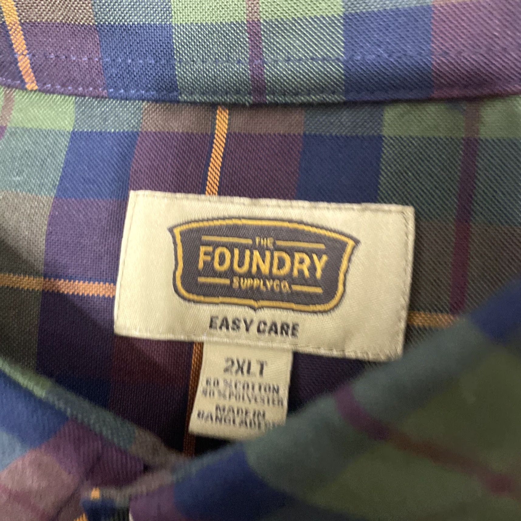 Vintage Foundry Button Shirt Men 2XLT Greend Red Plaid XXL Tall Lightweight Oxford 58" Shirt Mens Plaid Button-Up Casual Workwear 2XLT Red Size US XXL / EU 58 / 5 - 5 Thumbnail
