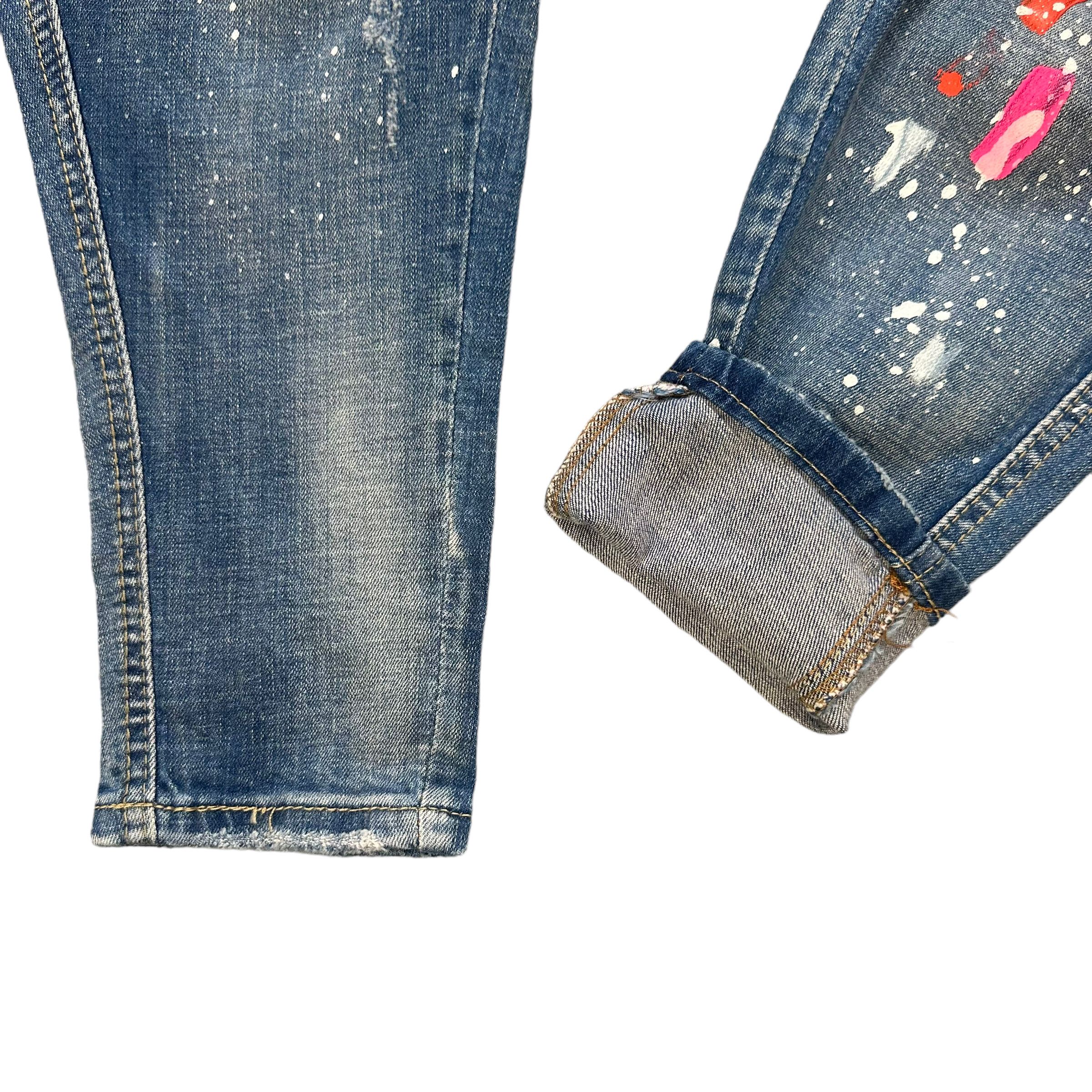 Japanese Brand LIANG DIAN PAINT SPLATTER BALLOON JEANS #8638-018 Size 28" / US 6 / IT 42 - 5 Thumbnail