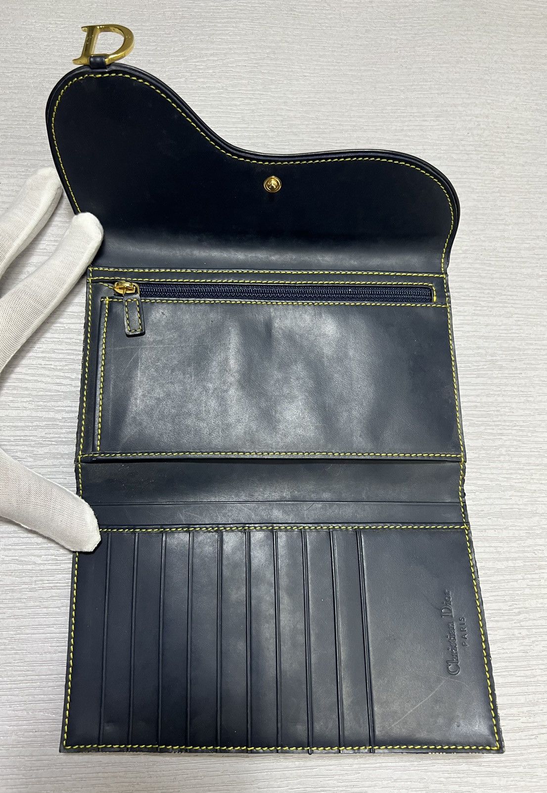 Christian Dior Monsieur Christian Dior - Monogram Trotter Saddle Flap Long Wallet Size ONE SIZE - 3 Thumbnail