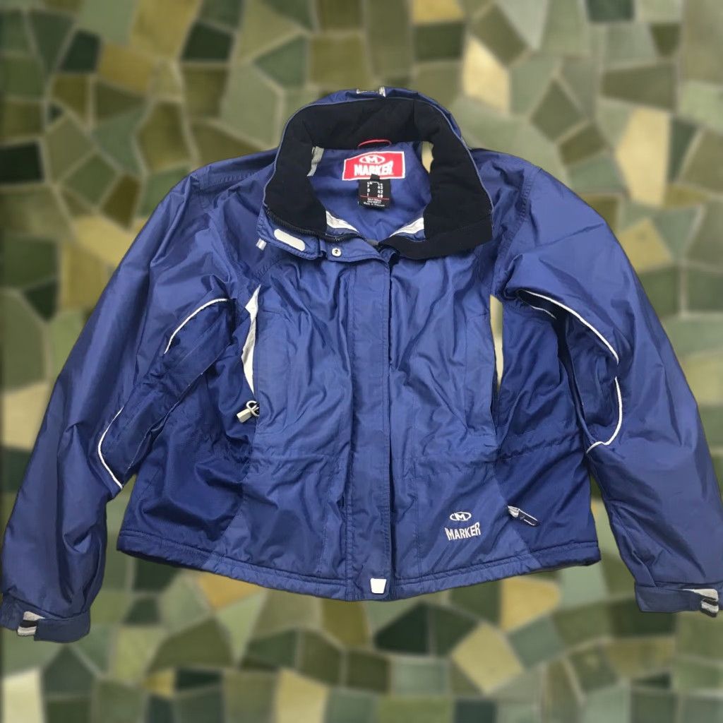 Barker Marker Womens Ski Jacket Size 12 Blue Winter Coat Packable Hood Vented Insulated Size XL / US 12-14 / IT 48-50 - 1 Thumbnail