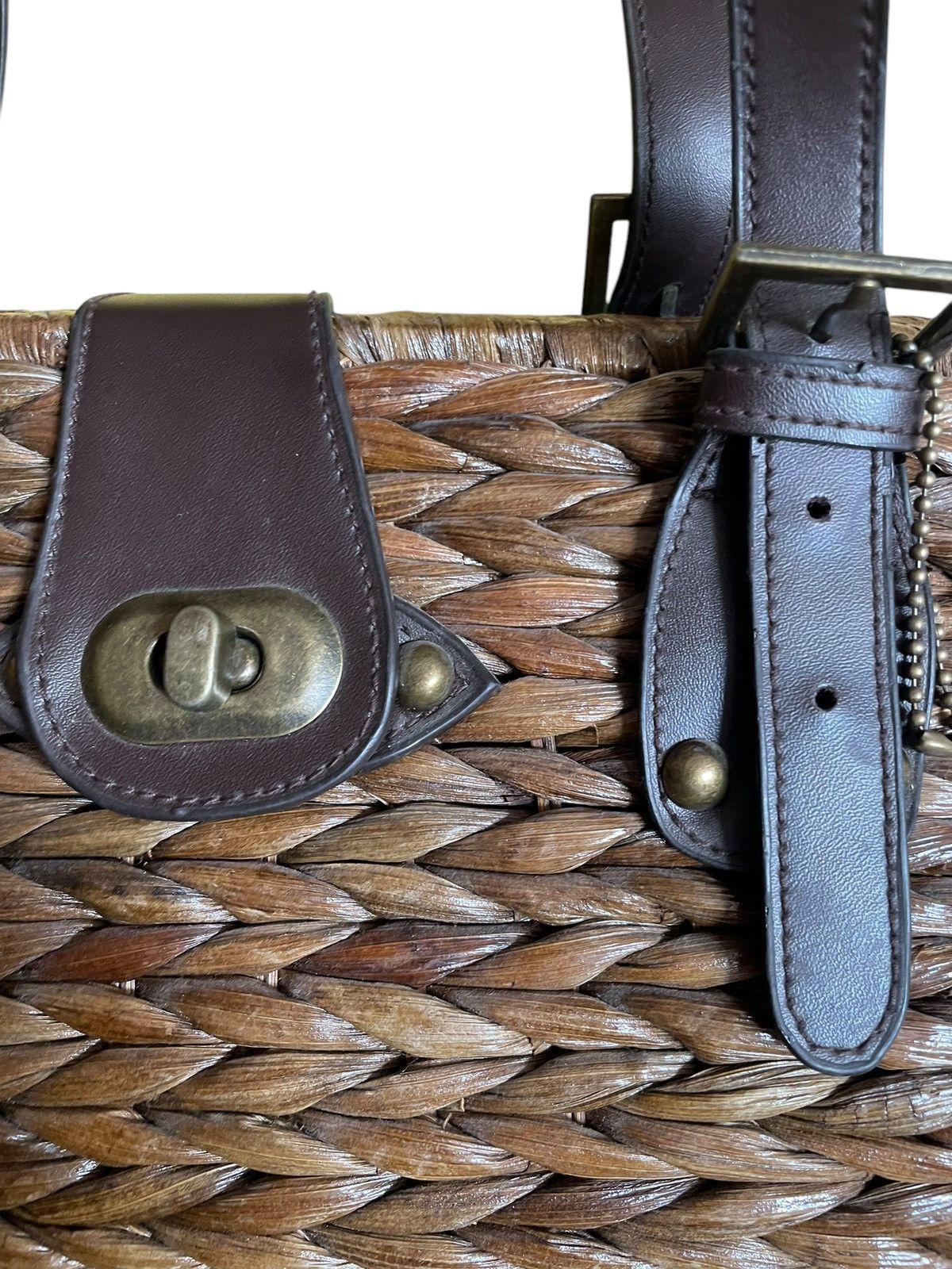 Vintage Vintage 70s / 80s rattan / bamboo basket bag handbag Size ONE SIZE - 2 Thumbnail