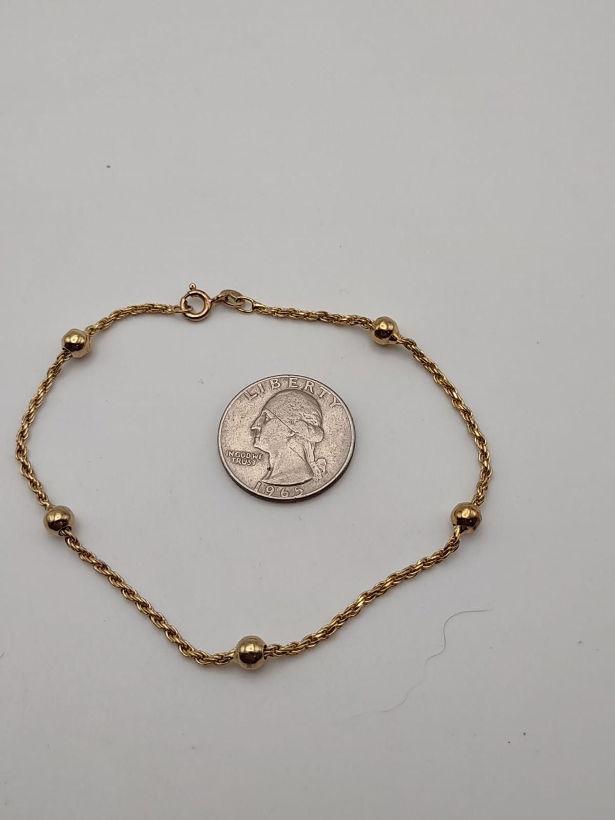 The Unbranded Brand Italian 925 Gold Over Sterling Bead Bracelet Size ONE SIZE - 3 Thumbnail