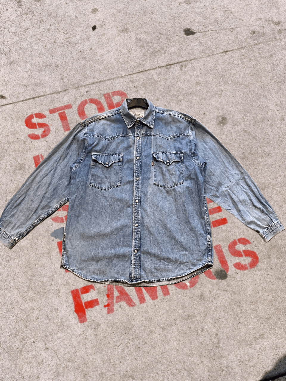 Levi's LEVIS designer distressed denim shirt Size US M / EU 48-50 / 2 - 1 Thumbnail
