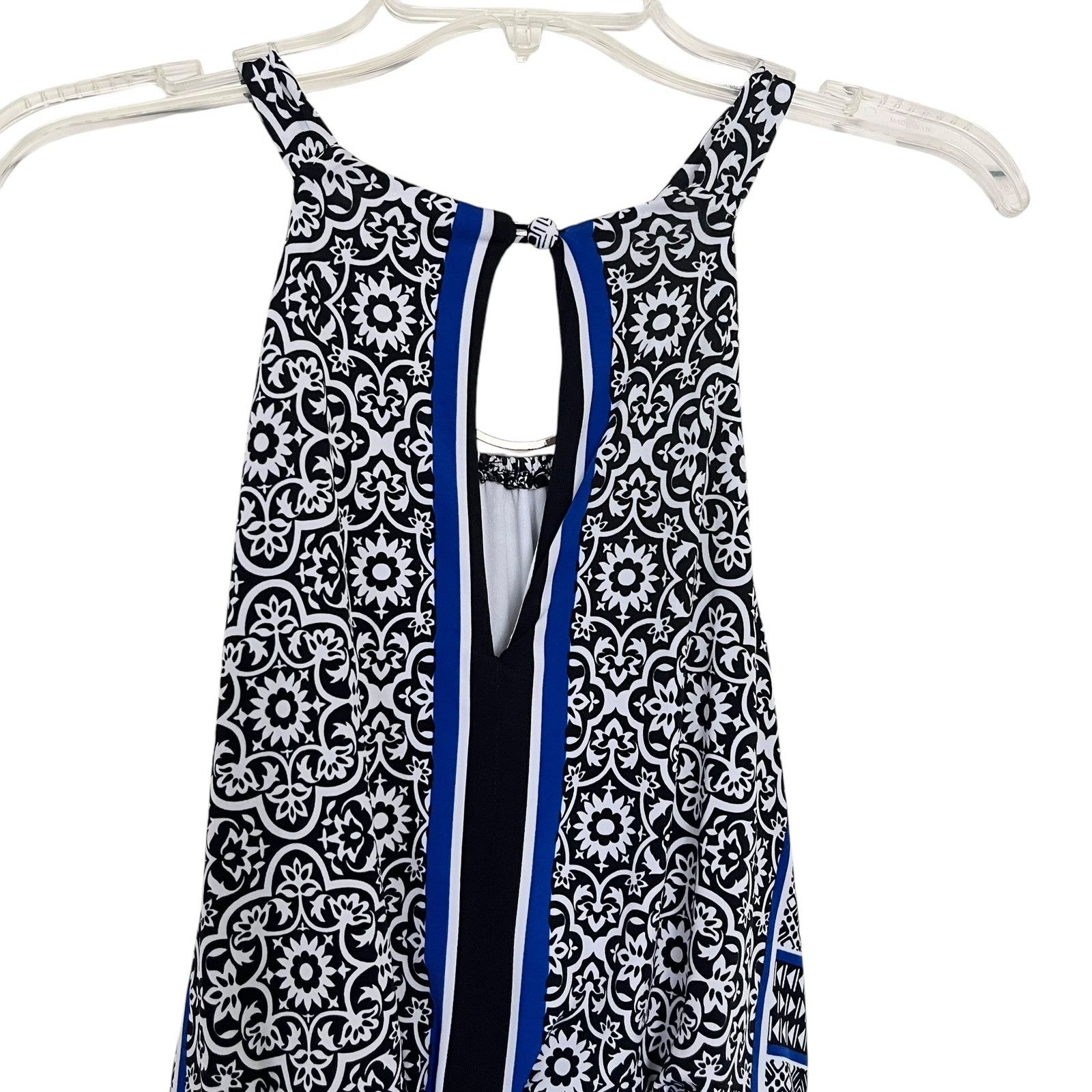 Other Bisou Bisou Black Royal Blue Maxi Dress Halter Dress Size M / US 6-8 / IT 42-44 - 4 Thumbnail