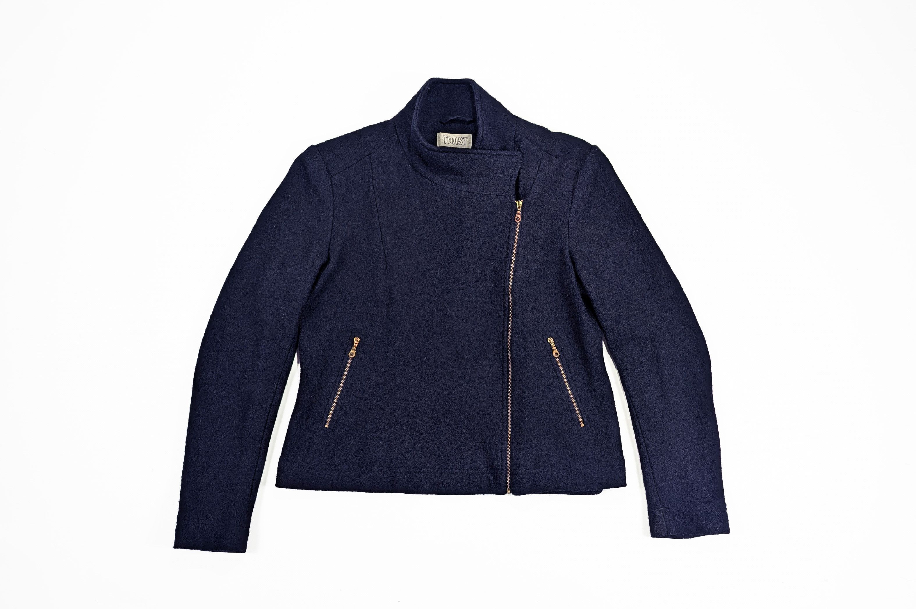 Other TOAST Navy Wool Viscose Biker Jacket Coat Asymmetric Zip Size M / US 6-8 / IT 42-44 - 1 Thumbnail