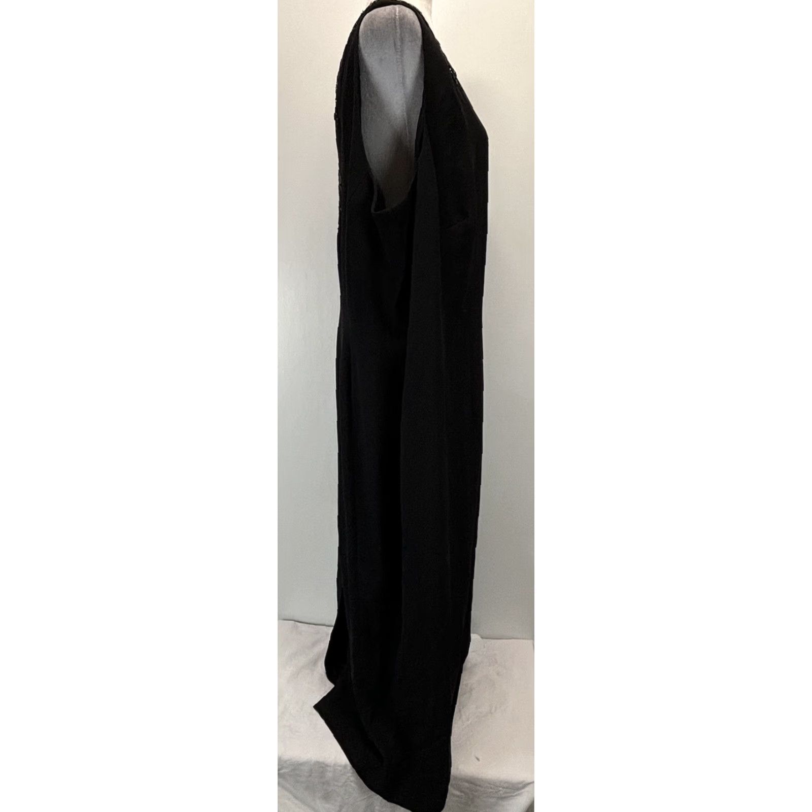 MAGGY LONDON NEW! Maggy London Dress Women Sz 22 Plus Black Beaded Maxi Sheath Lined Back Size 3XL / US 20-22 - 4 Thumbnail