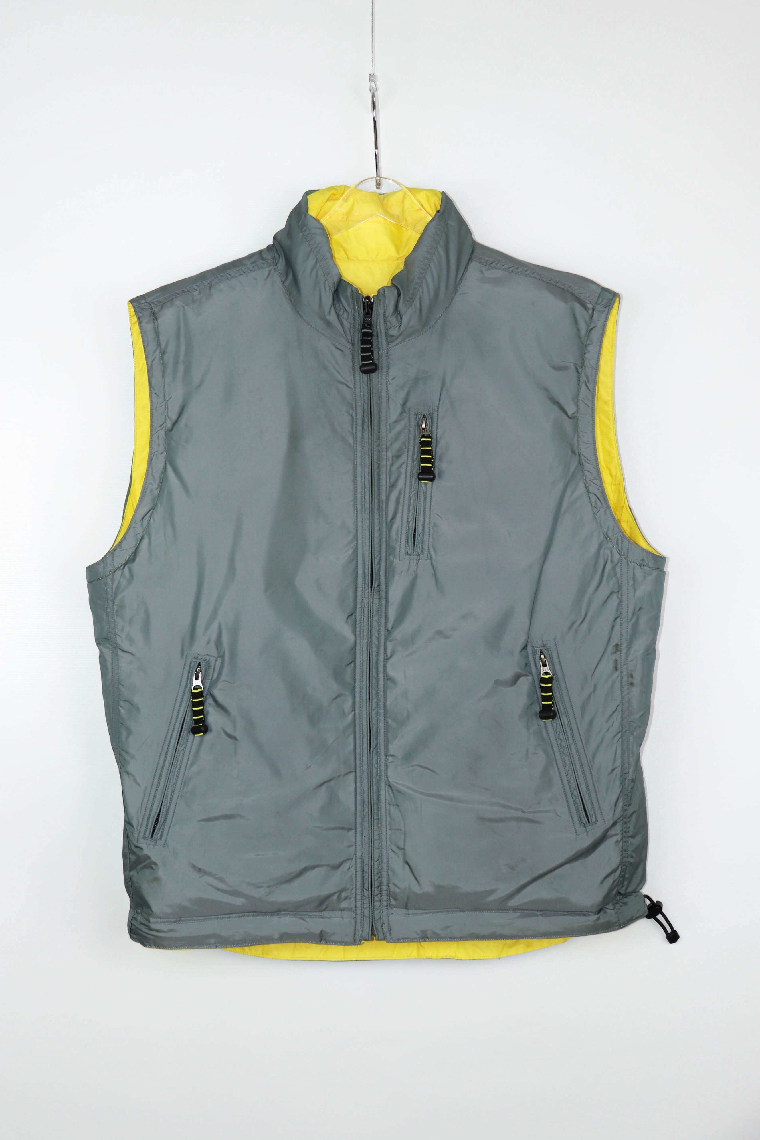 Gap GAP Vintage YellowGray Reversible Down Puffer Waistcoat Vest Size US XL / EU 56 / 4 - 3 Thumbnail