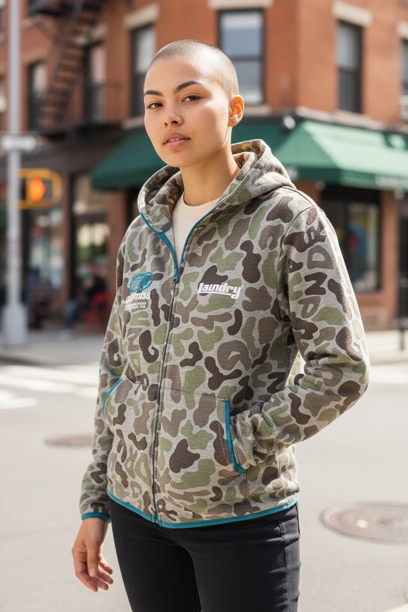 Japanese Brand Vintage Laundry Camouflage Full Zipper Hoodie Jacket Size US M / EU 48-50 / 2 - 1 Thumbnail