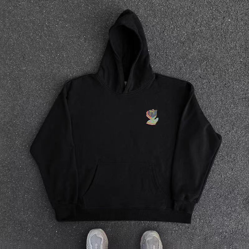 Japanese Brand Vintage Street Hip Hop Pixel Flower Print Hooded Sweatshirt Size US XL / EU 56 / 4 - 4 Thumbnail