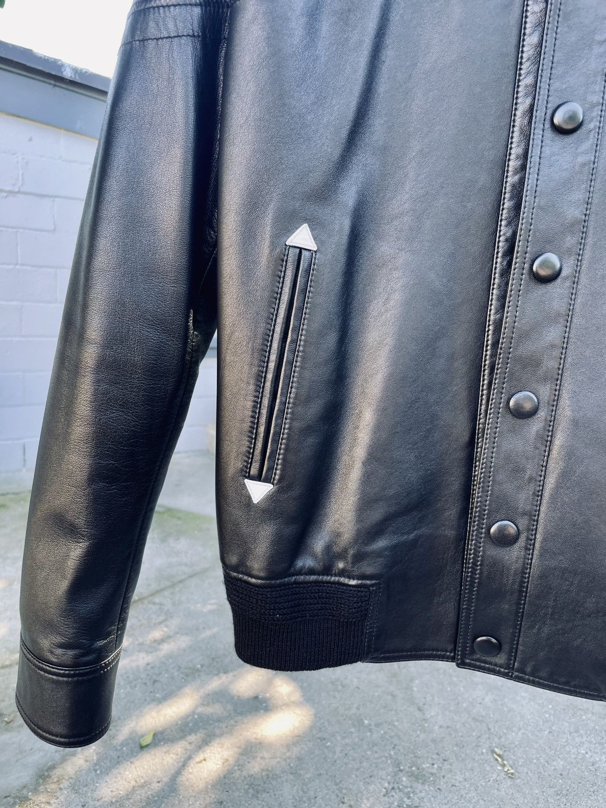 Saint Laurent Paris Saint Laurent Paris Western Lamb Leather Bomber Jacket Black Size US S / EU 44-46 / 1 - 6 Thumbnail