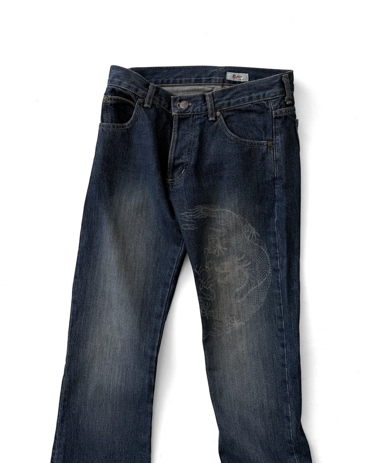 Vivienne Tam Vintage Vivienne Tam Dragon Low-Rise Bootcut Jeans Size 30" / US 8 / IT 44 - 2 Thumbnail