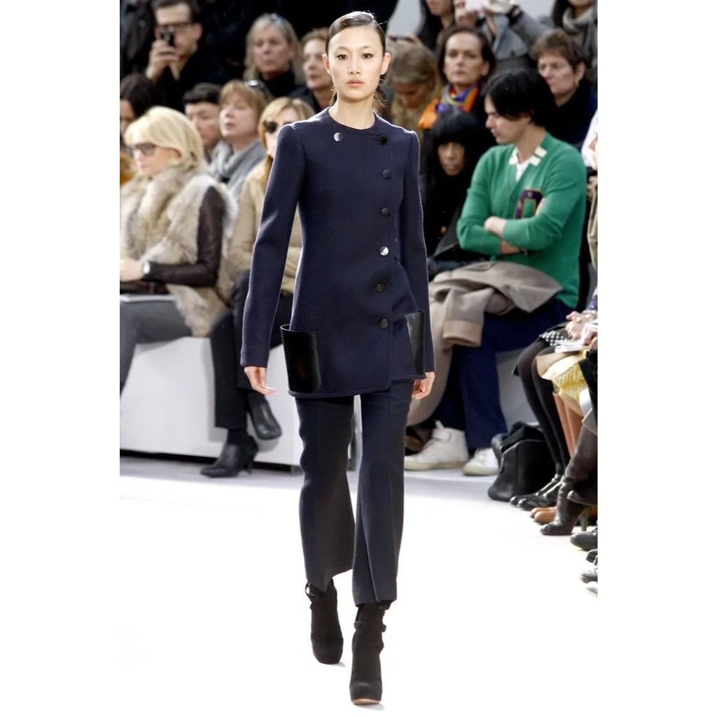 Celine Phoebe Philo Fall 2010 Runway Navy Wool Sailor Pants Size 27" / US 4 / IT 40 - 2 Thumbnail
