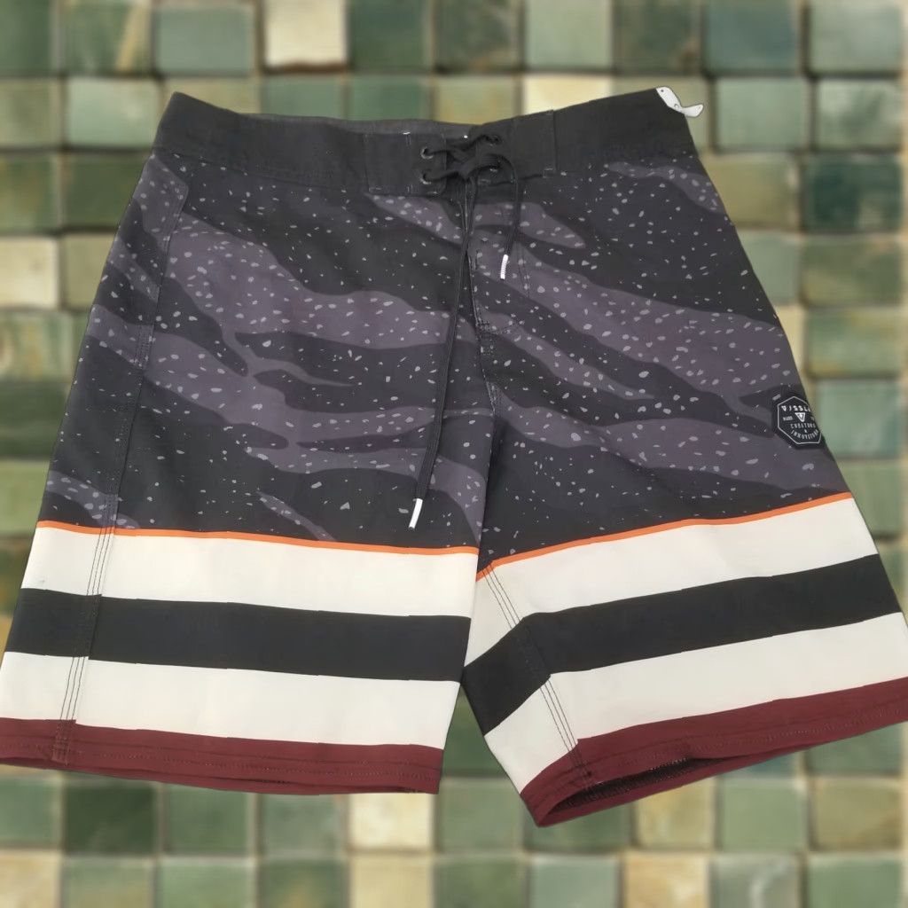 Vissla Vissla Board Shorts Mens Size 28 Swim Trunks Gray Multicolor 100% Polyester Quick Dry Stretch Pockets Back Pocket Drawstring Beach Surfing Size US 28 / EU 44 - 1 Thumbnail