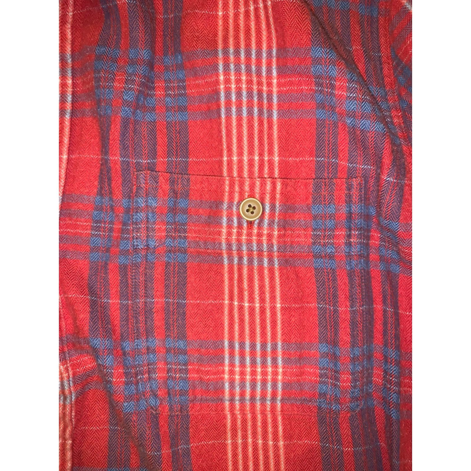 J.Crew J.Crew Red Flannel Shirt Blue Stripe XL Slim Fit Size US XL / EU 56 / 4 - 5 Thumbnail