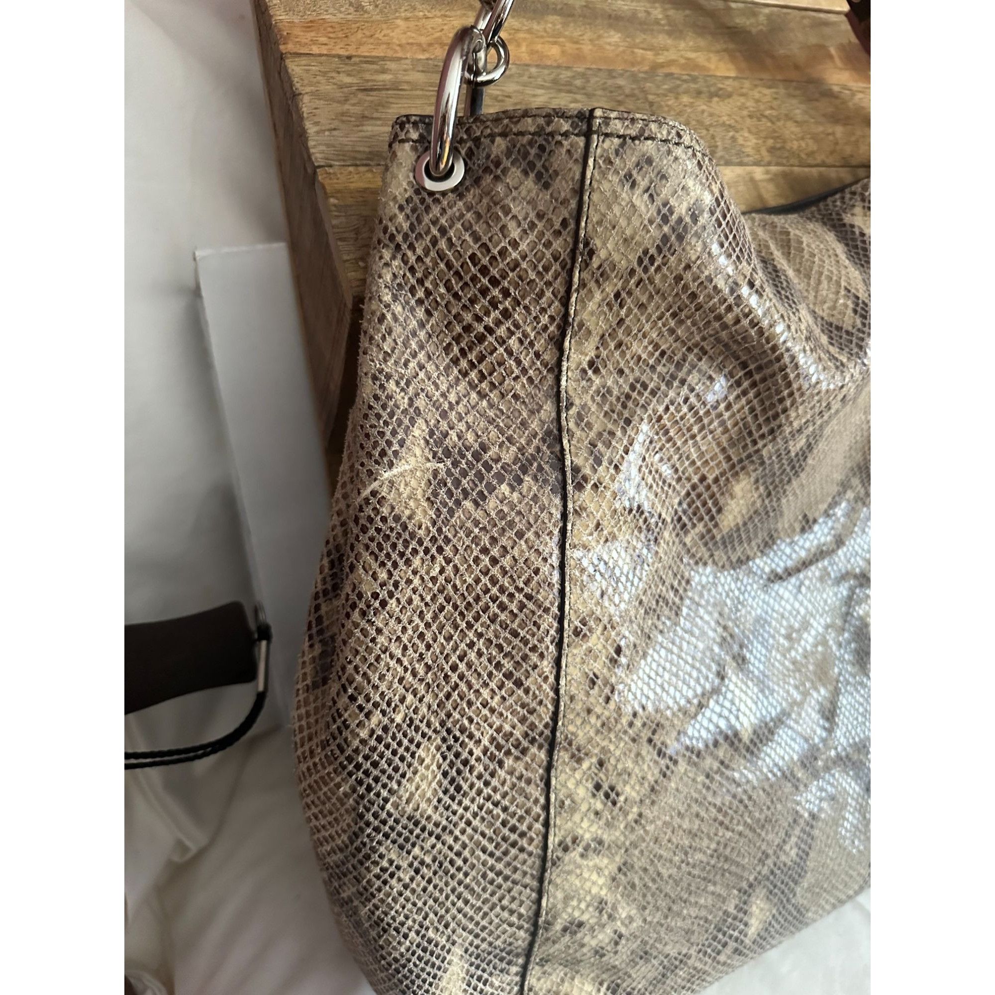 Coach COACH F24383 beige/brown PARK PYTHON HOBO Size ONE SIZE - 11 Thumbnail