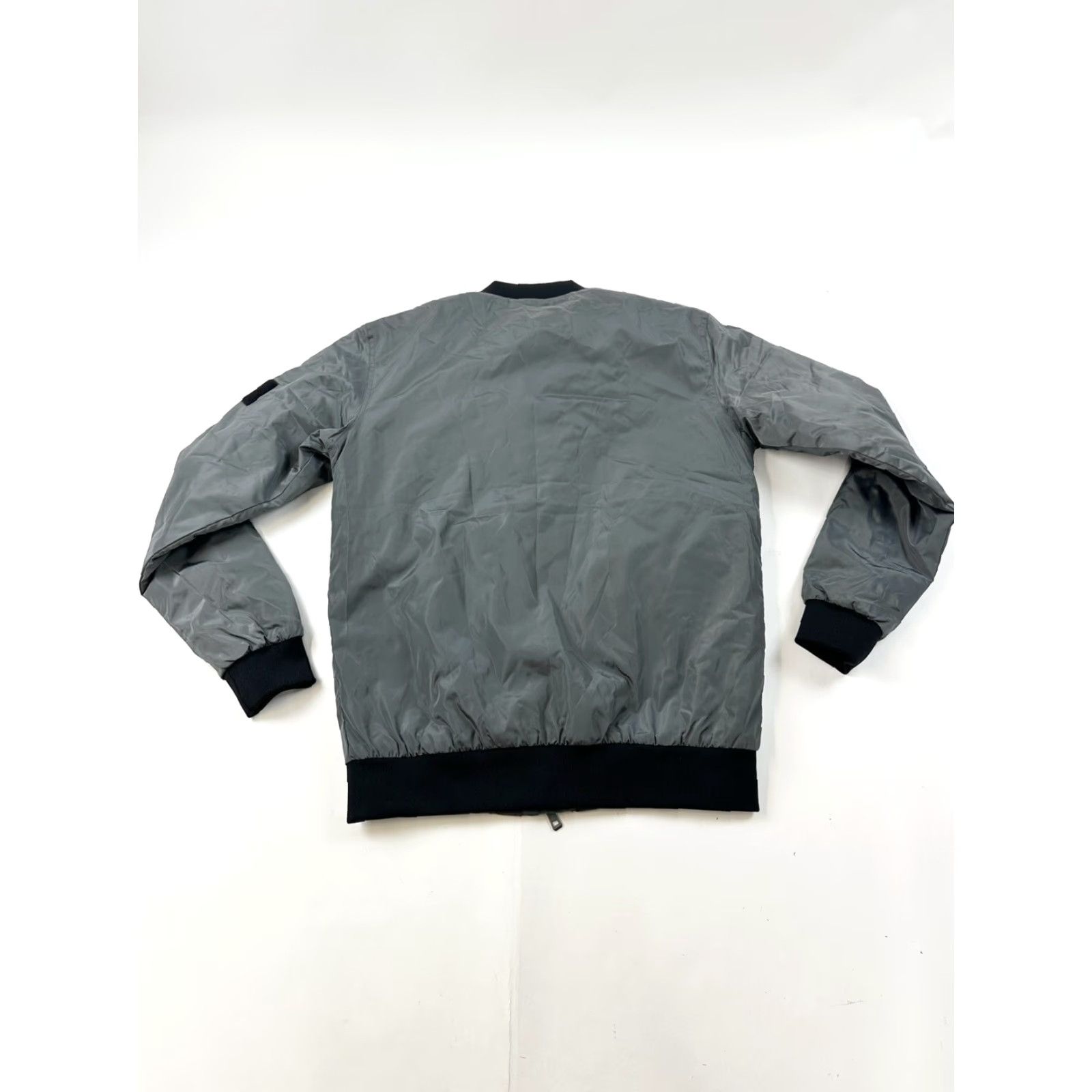 Vintage Adrenaline Bomber Jacket Men’s Small Gray Nylon Zip Short Band Collar Regular Size US S / EU 44-46 / 1 - 2 Thumbnail