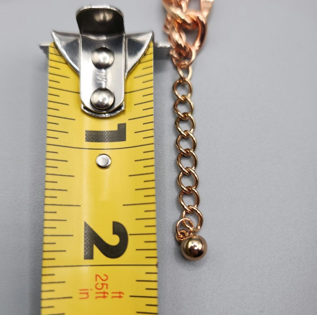 Designer Chunky Rose Gold-Tone Bracelet Double Strand Intertwined 7.5 Size ONE SIZE - 8 Thumbnail