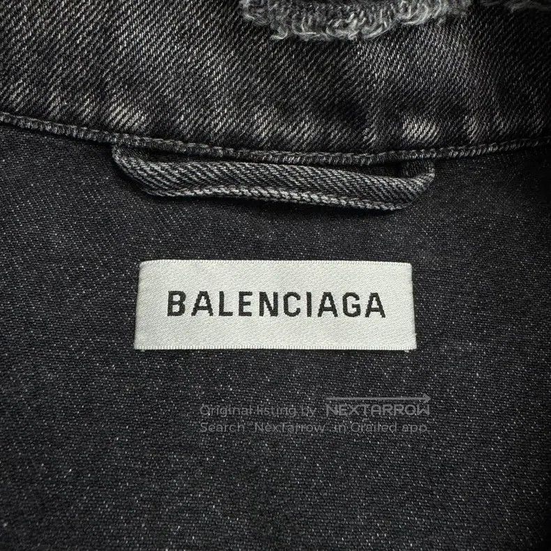Balenciaga Balenciaga Letter Printed Destroyed Collar Denim Jacket Size XXS / US 00 / IT 34 - 4 Thumbnail