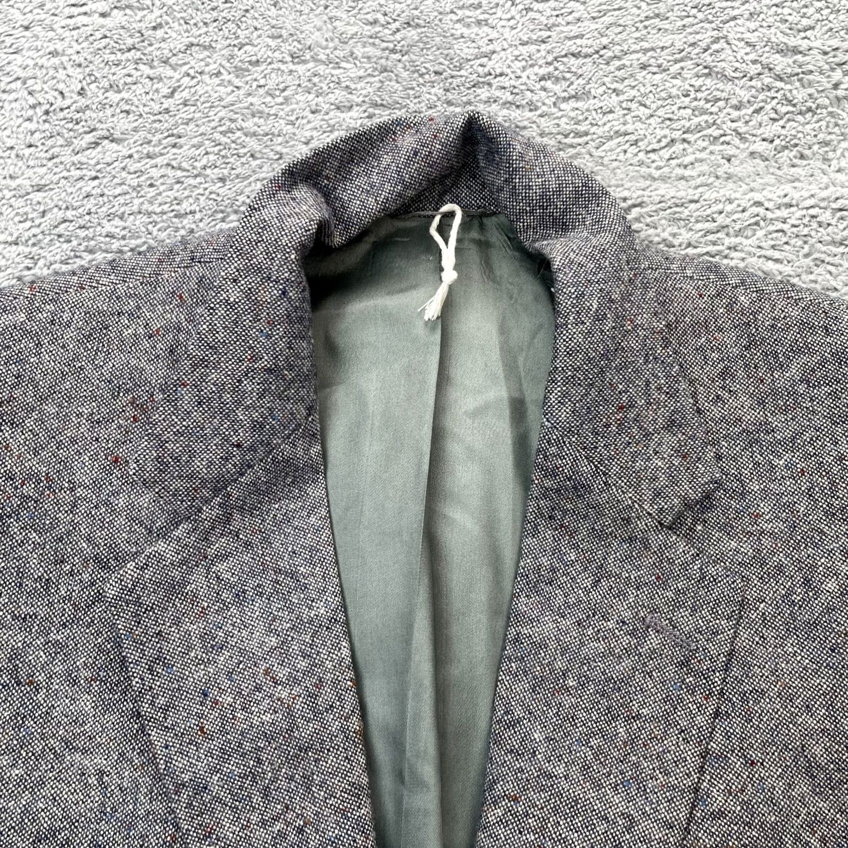 Stafford Stafford Mens Gray Blazer Coat Wool Blend Notch Single-Breasted 44in Chest M Size Regular Front Two-Button Size 40R - 4 Thumbnail