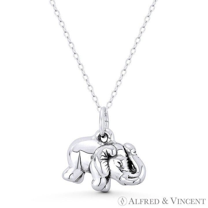 Other Elephant Charm Hollow-Cast 3D Oxidized Pendant Size ONE SIZE - 1 Preview