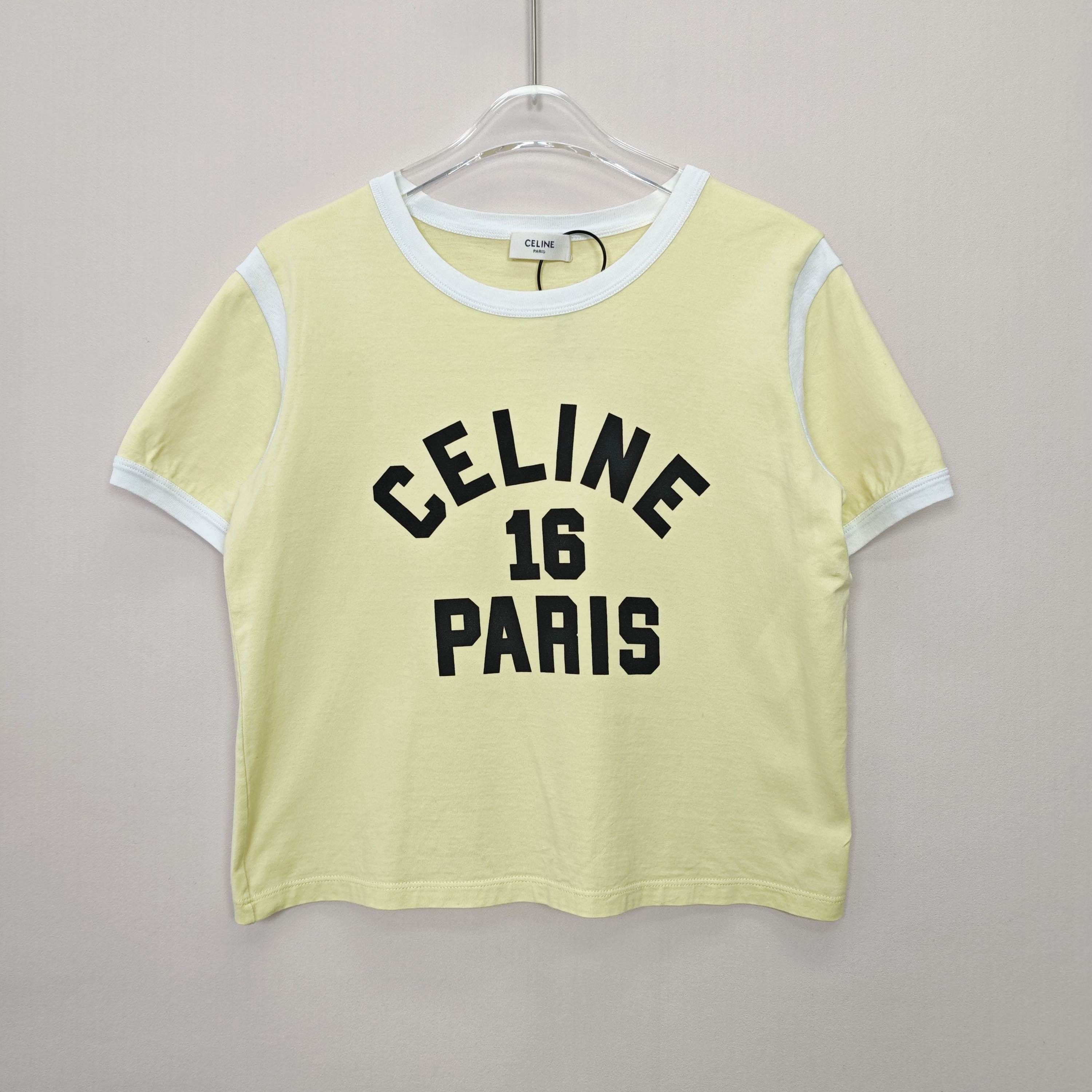 Celine Celine 16 Paris Logo Ringer T-Shirt Size S Size S / US 4 / IT 40 - 1 Thumbnail