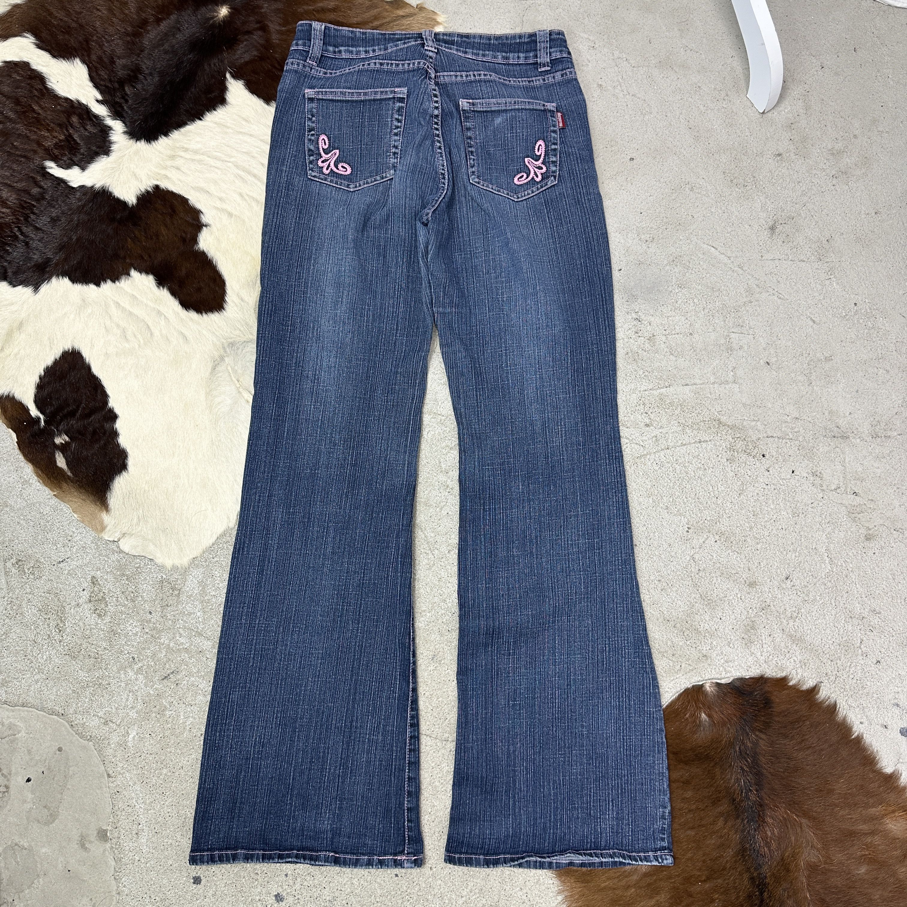 Vintage Vintage Denim Streetwear Flared Wide Leg Jeans Y2K Size 31" - 5 Thumbnail