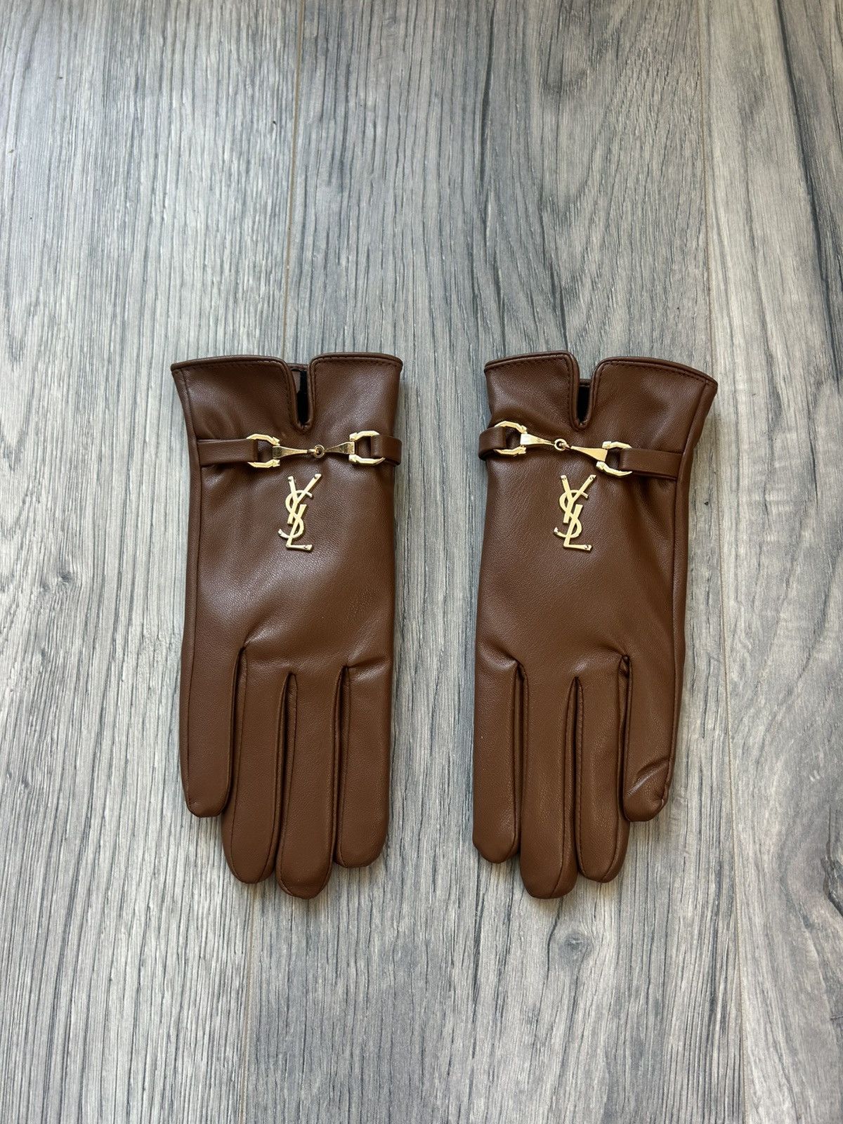 Saint Laurent Paris YSL Rive Gauche Nappa Leather Gloves Size ONE SIZE - 1 Thumbnail