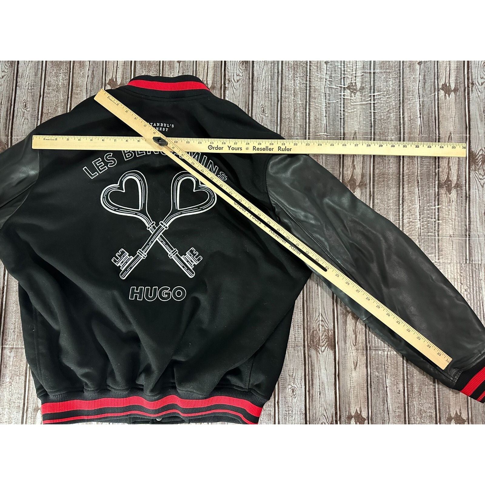 Hugo Boss HUGO Boss x LES BENJAMINS Wool Leather Bomber Jacket sz XL N Size US XL / EU 56 / 4 - 8 Thumbnail