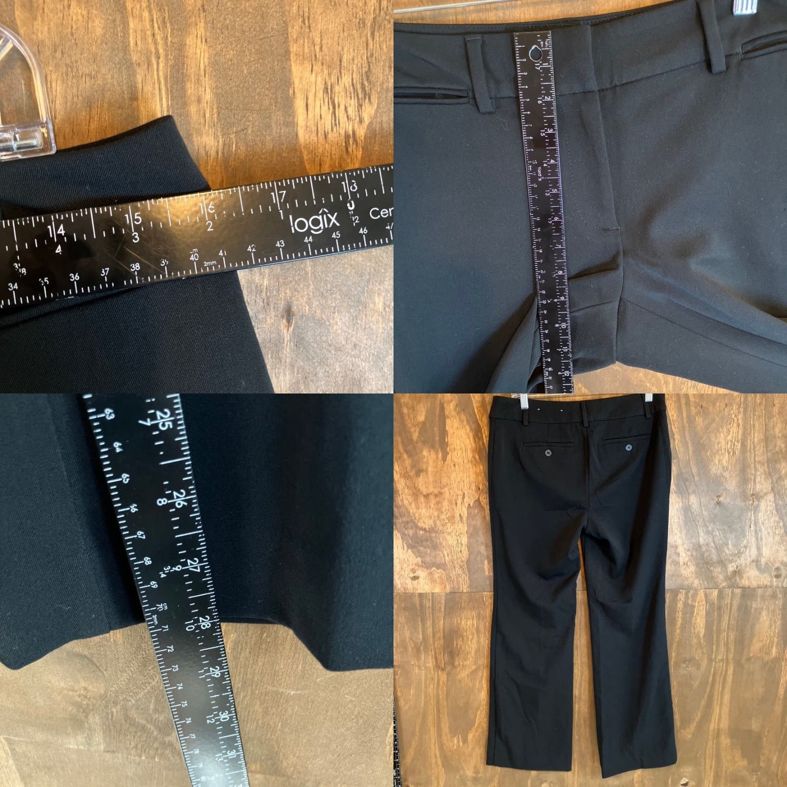 Loft LOFT Outlet Womens Pants Black Petite Mid Rise Stretch 6P Dress Pants Wide-Leg Size 28" / US 6 / IT 42 - 8 Thumbnail
