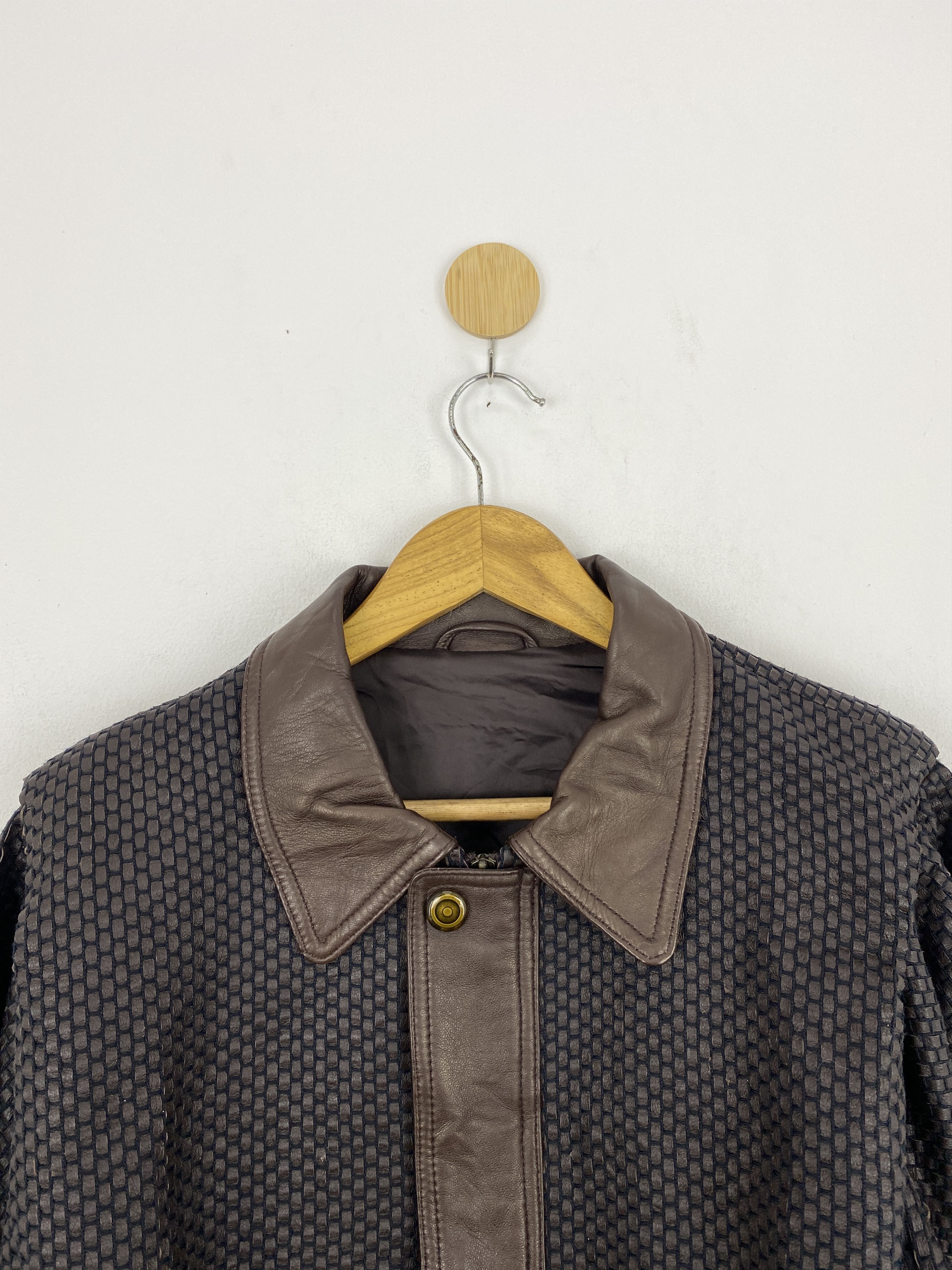 Japanese Brand Vintage Japanese Brand Checkers Leather Jacket MJ0072Z Size US L / EU 52-54 / 3 - 3 Thumbnail