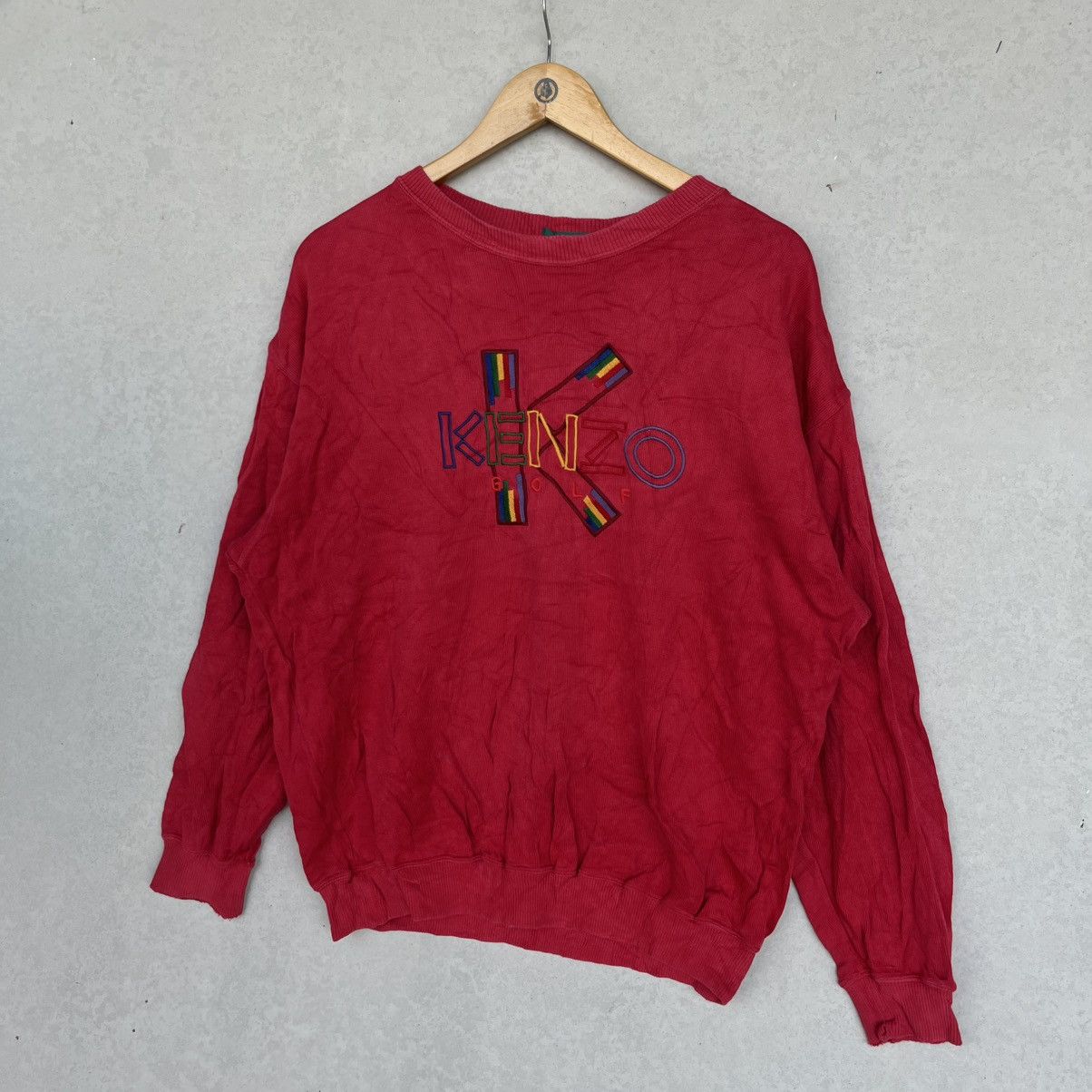 Other Vintage Kenzo Red Sweatshirt With Embroidered Logo Size S Size US S / EU 44-46 / 1 - 2 Thumbnail
