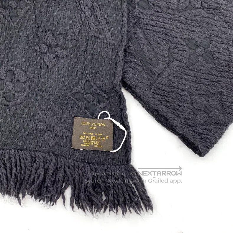 Louis Vuitton Louis Vuitton Black logo jacquard full print wool fringe s Size ONE SIZE - 6 Thumbnail
