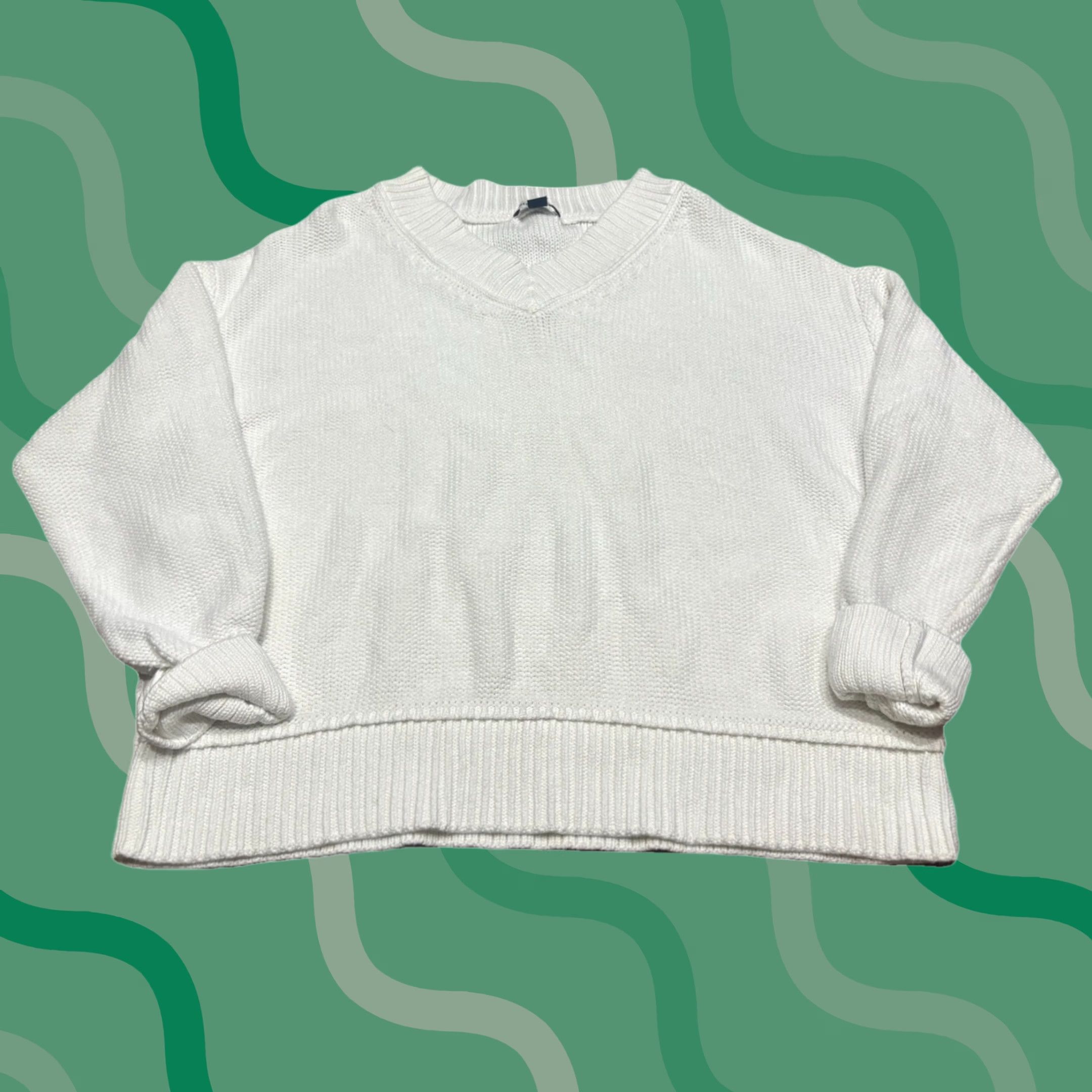 American Eagle Outfitters VINTAGE? No. American Eagle Outfitters Sweater Womens Pullover V-Neck Oversized White M Size M / US 6-8 / IT 42-44 - 1 Thumbnail