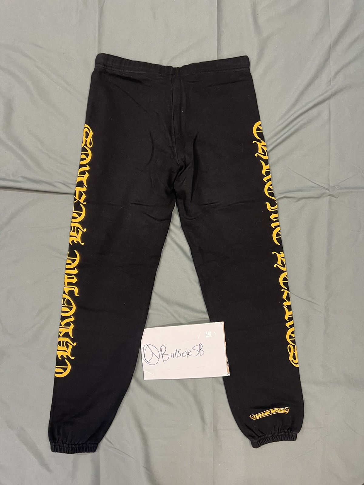 Chrome Hearts Chrome Hearts Yellow Letter Black Sweatpants (No